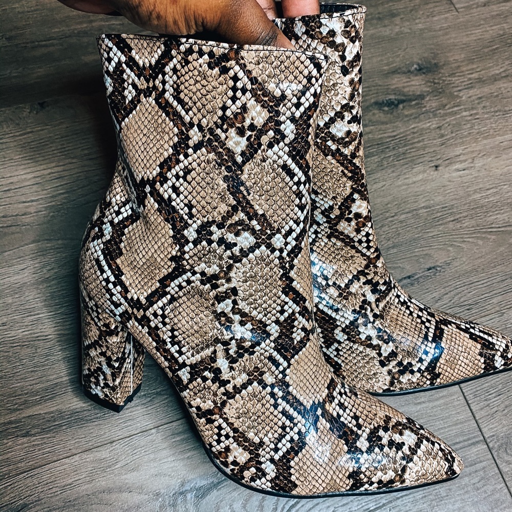 Snake-Print Booties - Picture 2 of 5